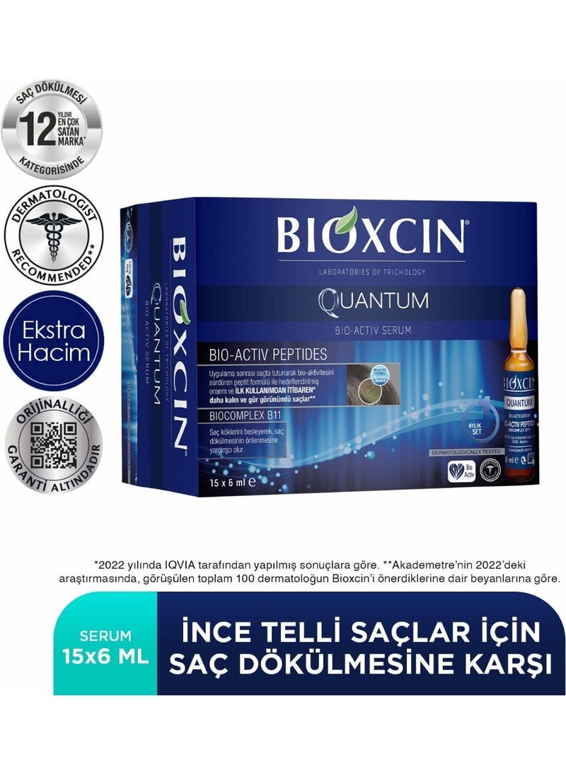 بيوكسين أمبولات سيروم بيوكسين كوانتوم بيو-أكتيف لتكثيف الشعر 15 × 6 مل - Image 4